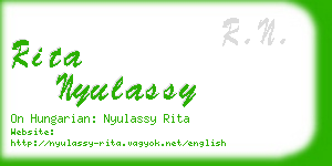 rita nyulassy business card